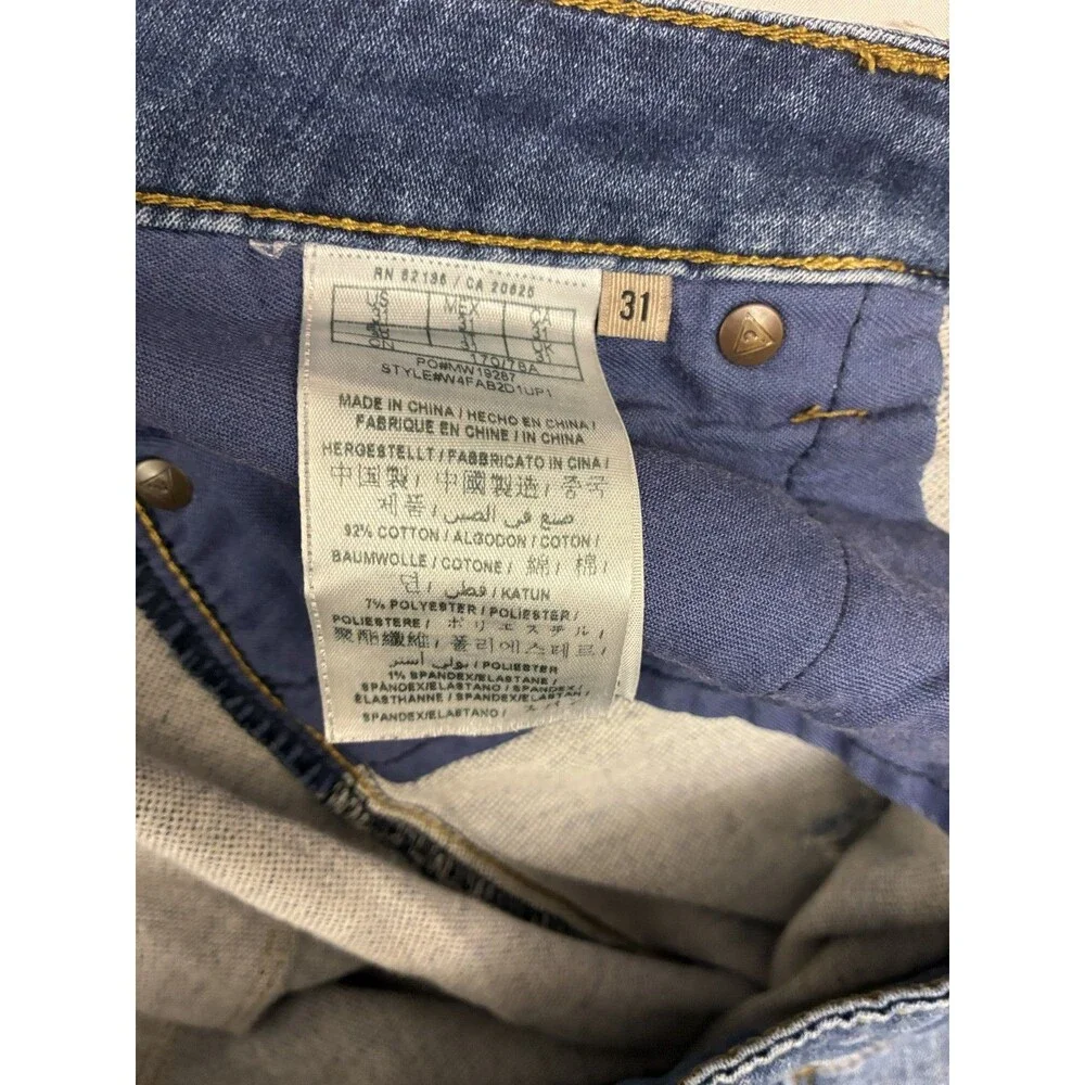GUESS Men's Distressed Blue Denim Jogger Jeans Size 31 Stretch Tapered Cuffed